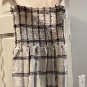 Black and white gingham romper